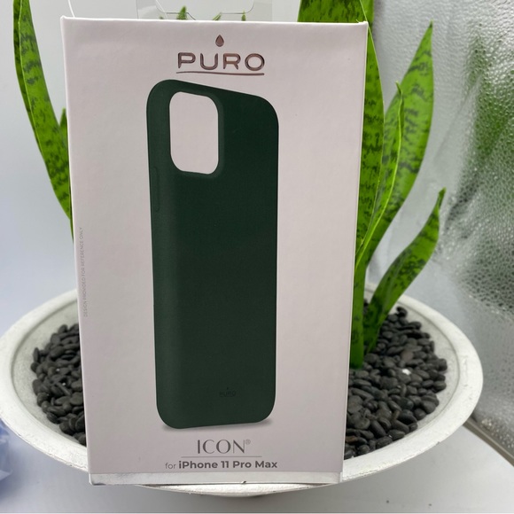 PURO Italian Style ICON Soft+Microfibre Inside iPhone 11 PRO MAX in Dark Green - Picture 2 of 5